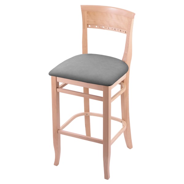 25" Counter Stool, Natural Finish, Canter Grey Seat